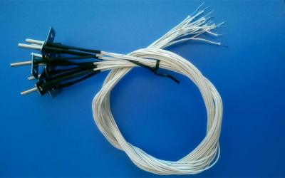 China Microwave Oven NTC Temperature Sensor PT1000 RTD Single Core Braided Wire White for sale