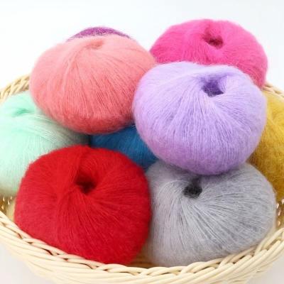 China Available In Stock 25g Hand Knitting Yarn Mohair Acrylic Blended Wool Silk Mohair Yarn For Crochet for sale