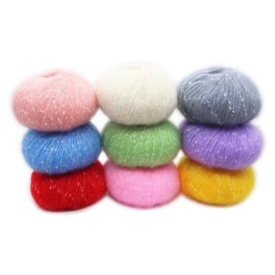 China Hot Sales Super Soft Various Colors 25g Ball Mohair Thread Drop Kid Mohair Silk Yarn for Baby Knitting for sale