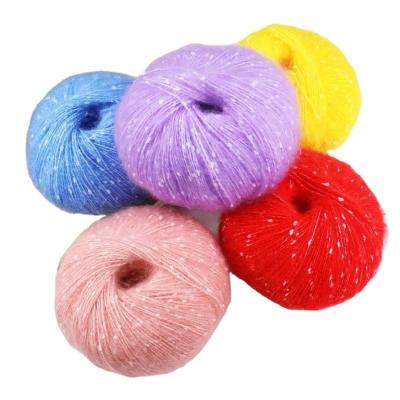 China Wholesale Multi Color Super Soft 25g/ball Hand Knitting Kid Mohair Yarn for Baby Crochet for sale