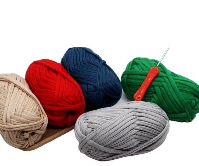 China high tenacity 100 polyester t shirt yarn hand knitting chunky t-shirt t shirt yarn for bag for sale
