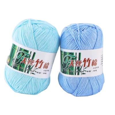 China Hand Knitting Cotton Yarn Crochet Cotton Blended Wholesale Bamboo Cotton 50g/ball 6ply Yarn for Hand Knitting for sale
