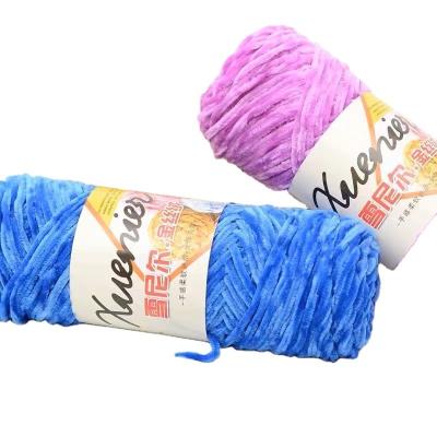 China Factory Price Wear-Resistant And Soft Polyester hand knitting chenille loop yarn for sale