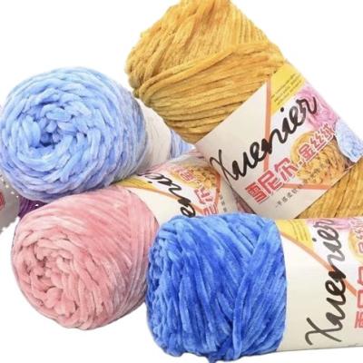 China Wholesale Dyed colorful crochet yarn velvet chunky Chenille fancy yarn for knitting for sale