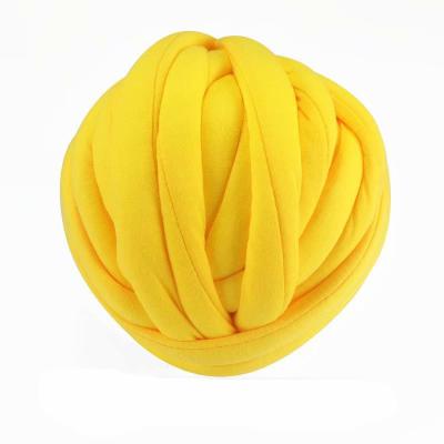 China high quality 250g/ball velvet tube yarn cotton tube yarn chunky 3cm thick  braid cotton tube yarn for blankets for sale
