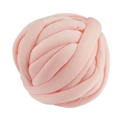 China high quality wholesale  super soft 250g/roll polyester  big filled chunky cotton polyester tube yarn for sale