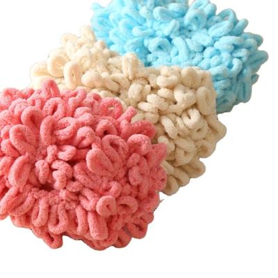 China hand knitting 100% polyester crochet super fur fancy chunky blanket carpet finger loop yarn for sale
