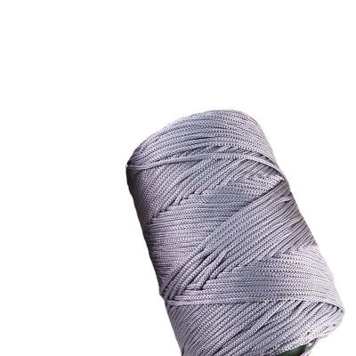 China Multi Color 3strand 100% polyester Macrame Yarn 3MM  Twist Single Strand Macrame Cord yarn for sale