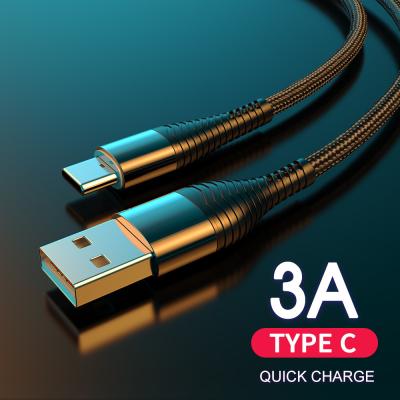 China 0.5m 1.2m 3A Type C Nylon Braided Fast Charging USB Cable for sale