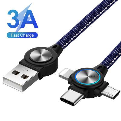 China 3.3 Ft Nylon Braided 5000 Times 8 Pin 3A USB 2.0 Cable for sale