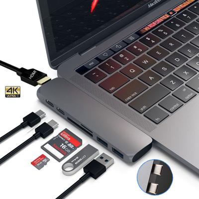 Chine Hub de palladium USB C de Slot de lecteur d'écart-type de TF du hub 3,0 pour le MacBook Pro à vendre
