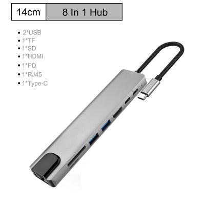 Chine Palladium d'adaptateur du MacBook Pro RJ45 de ROHS chargeant le HUB 8 USB3.0 gauche à vendre