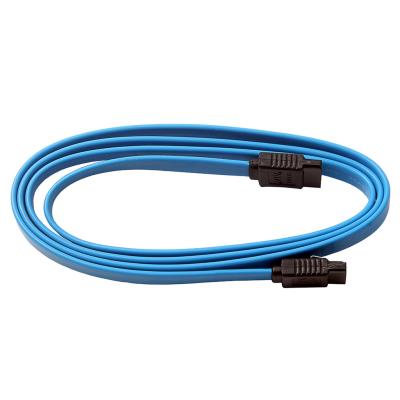 China 1M 3.3ft Blue Straight Locking Latching SATA III Cable Serial for sale
