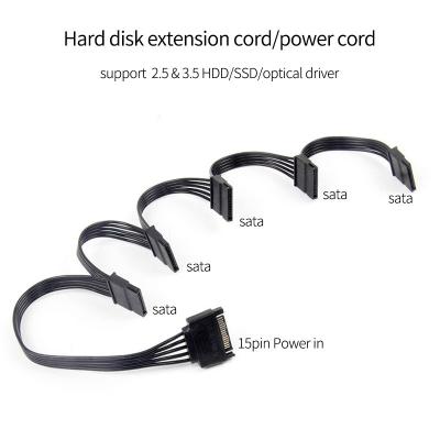 China 4 Pin IDE 1 To 5 SATA 15 Pin Hard Drive Power Supply Splitter Cable for sale
