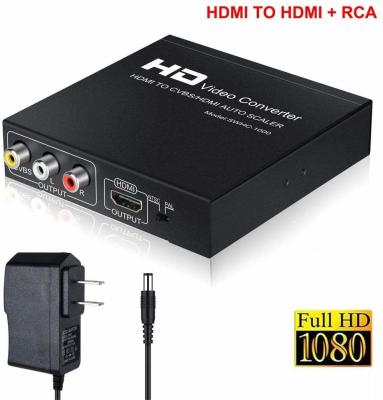 Κίνα 1080P PAL NTSC HDMI σε RCA/HDMI 1,3 ακουστικός τηλεοπτικός μετατροπέας 3RCA CVBS προς πώληση