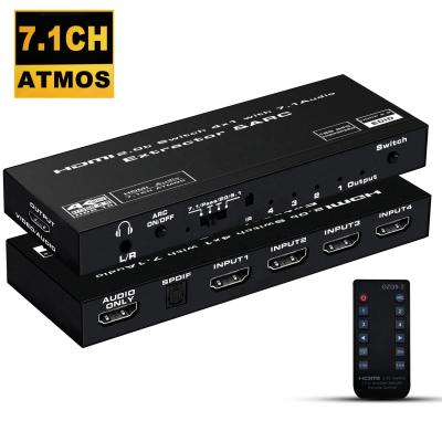 China 7.1ch Dolby Atmos LPCM 4x1 HDMI Splitter Audio Extractor for sale