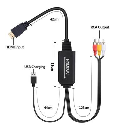 China 2160P HDMI To AV 3RCA CVBs RCA Converter Cable Adapter for sale