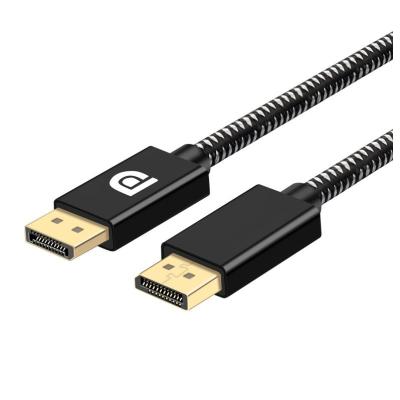 China 10.8 Gbps 4K Braided DisplayPort To DisplayPort Computer Connection Cable for sale