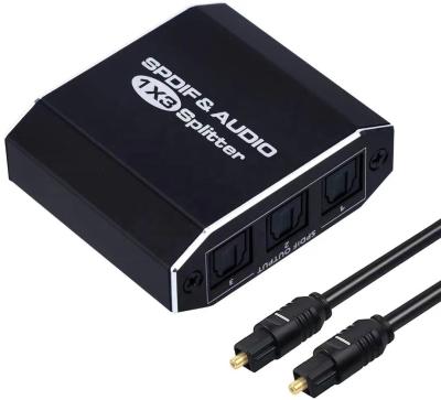 China 1 In 3 Out Digital SPDIF Toslink Optical Fiber Audio Splitter 1x3 With Optical Cable for sale