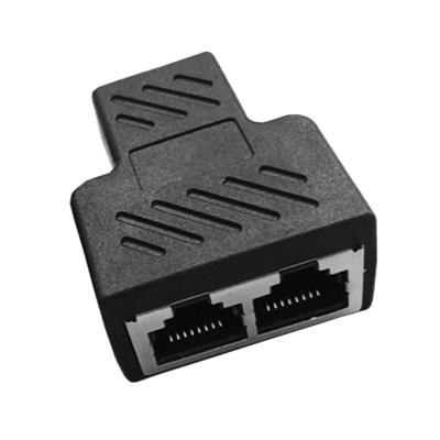 China 1 to 2 Way LAN Ethernet Network Cable Splitter Adapter RJ45 Female For Laptop for sale
