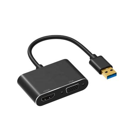 China 1080P Usb 3.0 To Hdmi VGA Converter Adapter Dual Output for sale