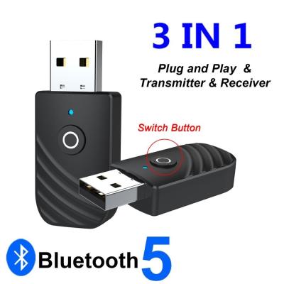 China TV PC Wireless USB Bluetooth Adapter 5.0 with 3 in 1 Audio Receiver Transmitter 3.5mm for sale