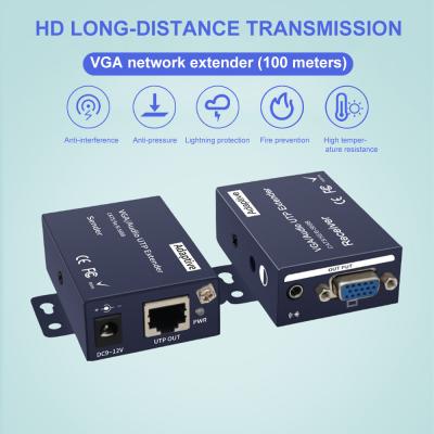 China Twisted HD VGA Extender 100 Meters VGA TO RJ45 Transmission Signal Transceiver Pair for sale