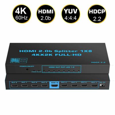 China 18Gbps 1x8 4K HDMI 2.0b Splitter 1 In 8 Out HDCP2.2 Compatible For Xbox PS4 Fire Stick for sale