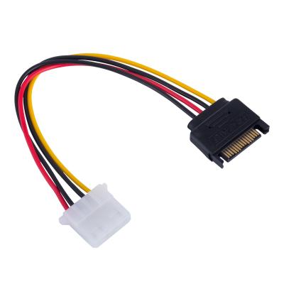 China 15 Pin SATA Male Molex To IDE Power Cable 4 Pin Female Adapter Extension Cable 15cm for sale