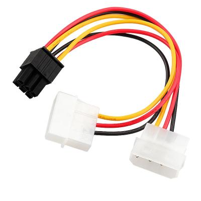 China ROHS Power Converter Adapter Cable 4 Pin Molex To 6 Pin PCI - Express PCIE Video Card 15cm for sale