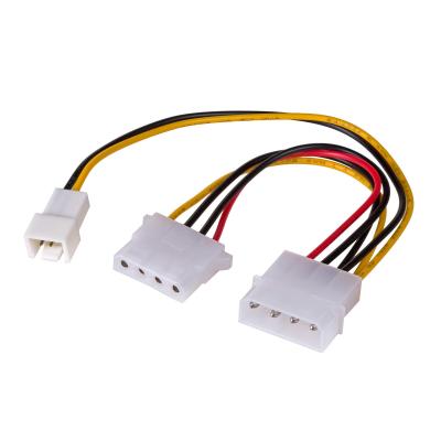 China IDE 4 Pin Male To IDE 4P Female +3 Pin Power Adapter Cable PC Case Fan Power Cable for sale