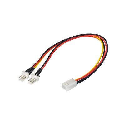 China Male 3- Pin*2 To Female 3 Pin Fan Power Cable Splitter 15 Cm Easy To Install 24 AWG for sale