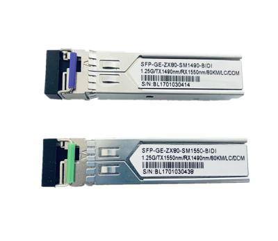 China Generic Compatible Pair of BiDi SFP-GE-ZX80 1.25G 80km Optical Modules for sale