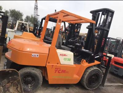 China 5 toneladas Camiões de elevação de garfos usados FD50 Camião de elevação de garfos usados TCM 4,5m Altura de elevação à venda