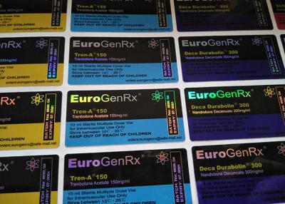 China Glossy Waterproof Euro GenRX Glass Vial Labels Hologram Medication Label Stickers for sale