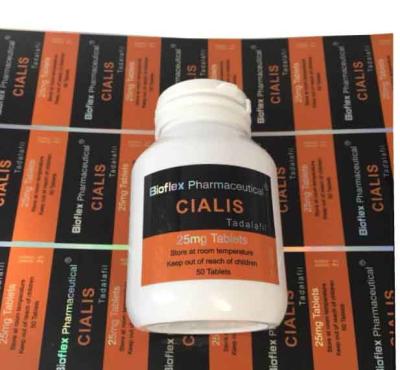 China Cialis Oral Custom Vial Labels , 10ml Vial Labels For Bioflex Pharmaceutical for sale