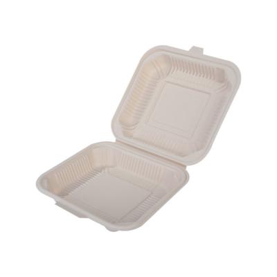 China Eco Friendly Disposable Biodegradable Corn Starch Lunch Box Clamshell Takeaway Boxes for sale
