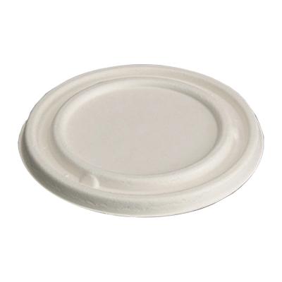 China Environmental Disposable Compostable Sugarcane Bagasse Cup Lid For Takeaway Cup 16 Oz for sale