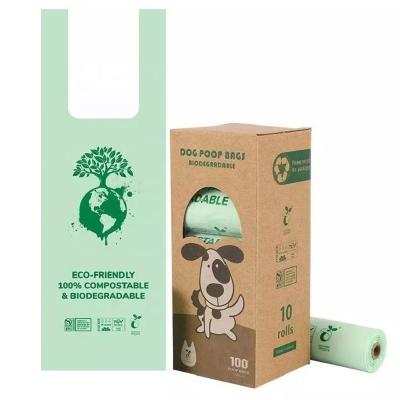 China PLA Green Plastic Eco Friendly Compostable Biodegradable Dog Waste Bags Puppy Poop Bags for sale