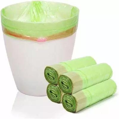 China Drawtape Handle Office Biodegradable Compostable Bag Bin Plastic Liner Roll Packaging for sale