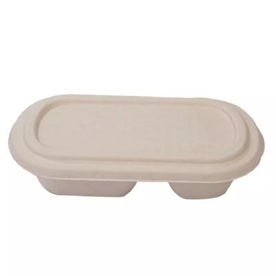 China 100 Biodegradable Compostable Sugarcane Container 850 1000ml Wheat Straw Food Container for sale