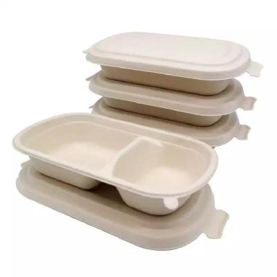 China 100 Biodegradable Packing Sugarcane Clamshell Food Container Disposable for sale