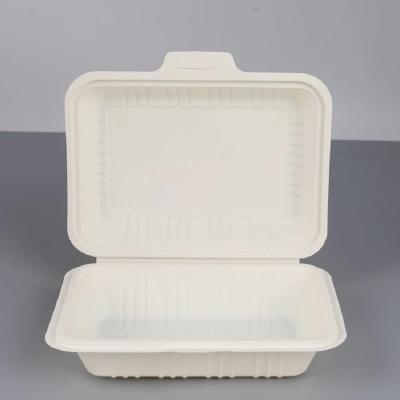 China 900ml Takeaway Food Corn Starch Box Disposable Cutlery Clamshell Biodegradable for sale