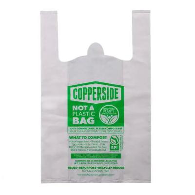 China Biodegradable Compostable Degradable Plastic T Shirt Food Packaging Grocery Shopping Bag for sale