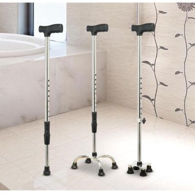 China Stainless Steel Medical Stick For Walking Foot Cane Non Slip Crutches Retractable for sale