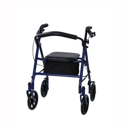 China Elderly Disabled Four Wheel Rollator Walker Aluminum Alloy Rehabilitation for sale