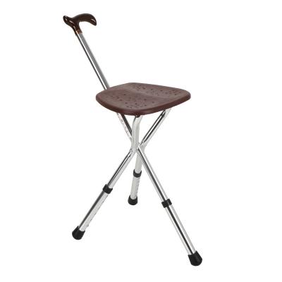 China Allminum Alloy Height Walking Stick With Seat Stool With Stool Crutch for sale