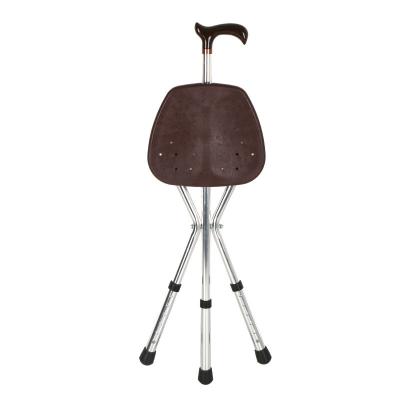 China Foldable Adjustable Folding Stick Chair Seat Crutch stool Walking for sale