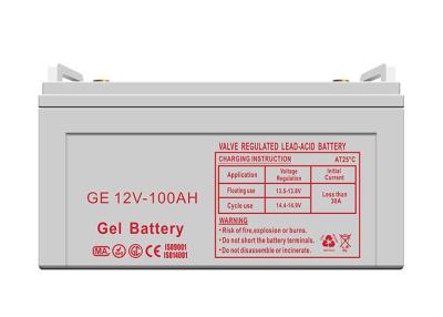 China CQC Gel Solar Battery 12V 100AH Lead Ingot Pressure Safety Valve Battery Cabinets for sale