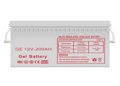 China Sealed Gel Solar Battery 12V 200AH , Rechargeable Gel Battery for sale